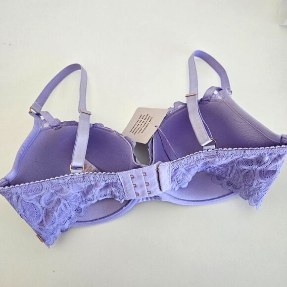 NWT Savage X Fenty | Not Sorry Lined Lace Bra In Purple Lavender, Womens 34DDD - Picture 8 of 10